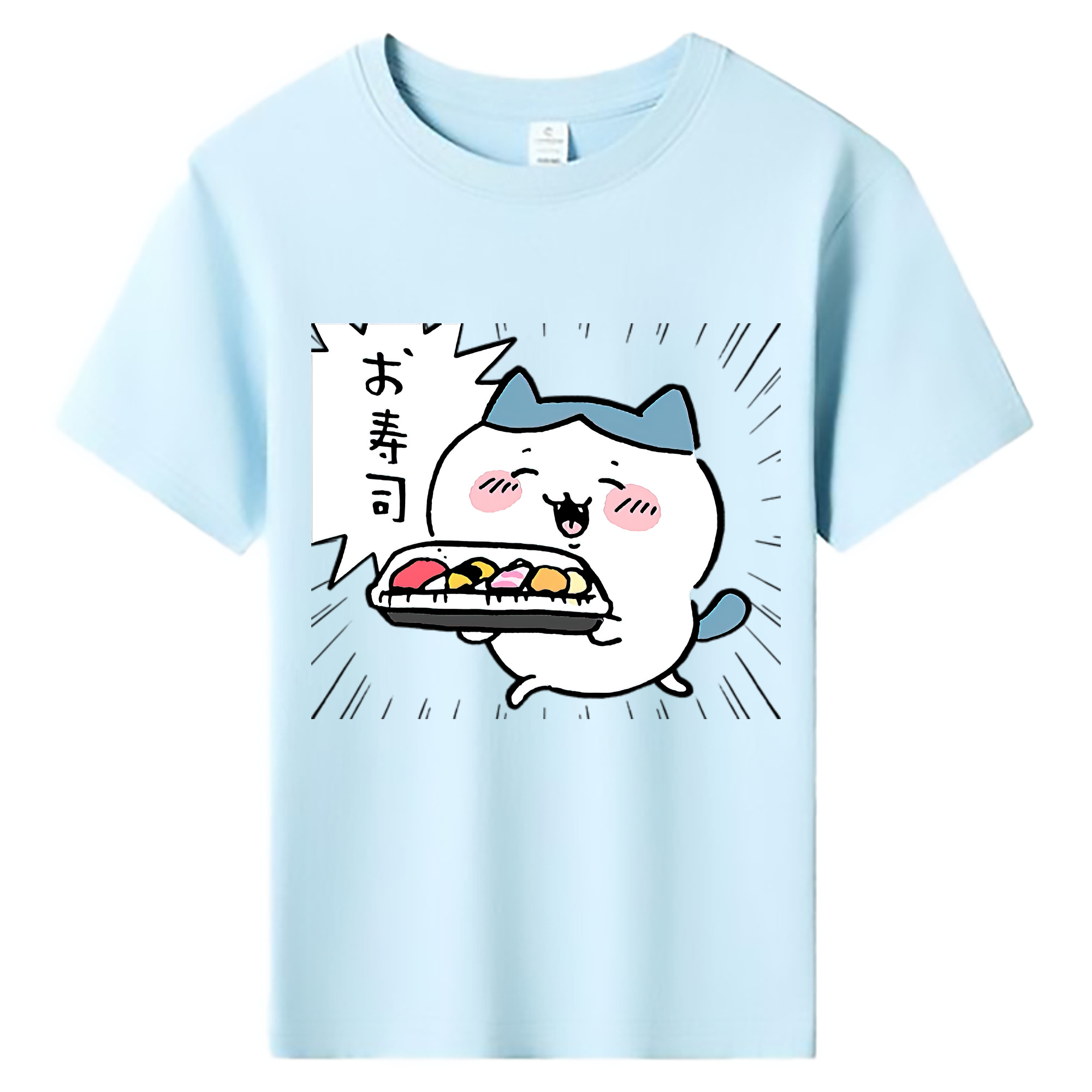 （画像用） ちいかわ ハチワレ Chii-kawa hachiware 綿100％キッズTシャツ（フロントプリント）